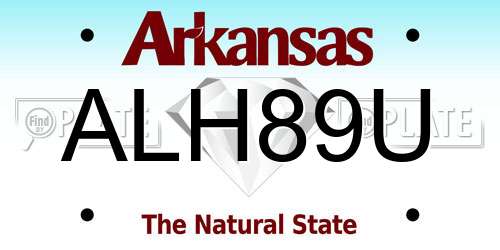 ALH89U Arkansas License Plate