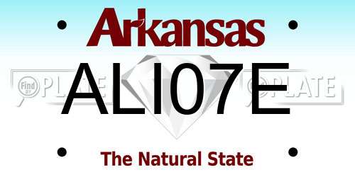 ALI07E Arkansas License Plate