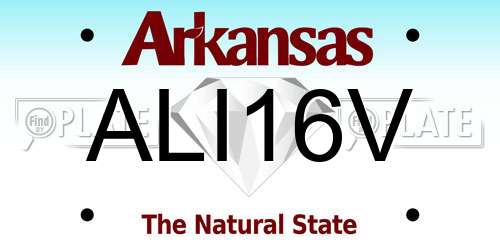 ALI16V Arkansas License Plate