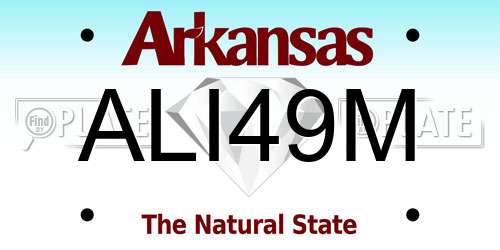 ALI49M Arkansas License Plate