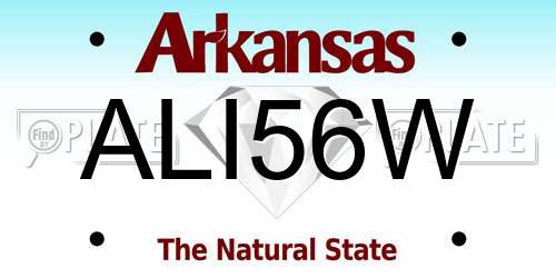 ALI56W Arkansas License Plate