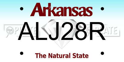 ALJ28R Arkansas License Plate