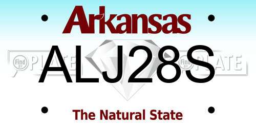 ALJ28S Arkansas License Plate