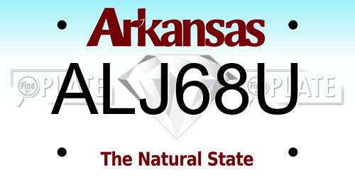ALJ68U Arkansas License Plate