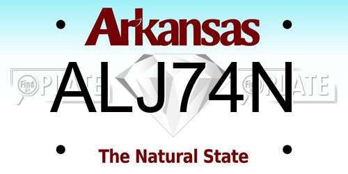 ALJ74N Arkansas License Plate