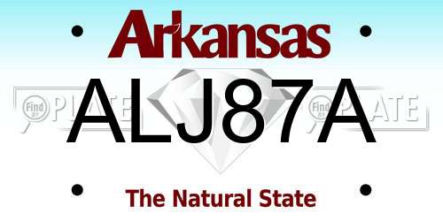 ALJ87A Arkansas License Plate