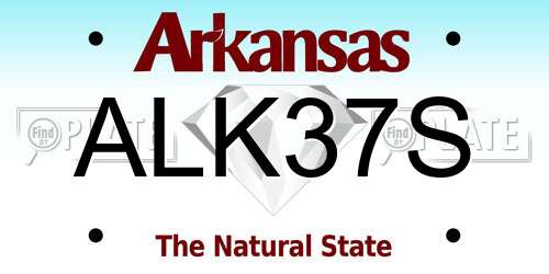 ALK37S Arkansas License Plate