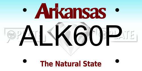 ALK60P Arkansas License Plate
