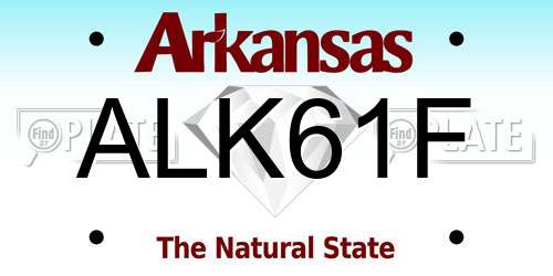 ALK61F Arkansas License Plate
