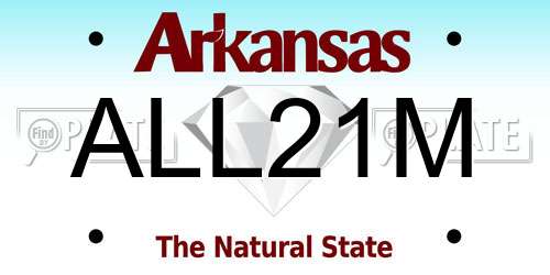 ALL21M Arkansas License Plate