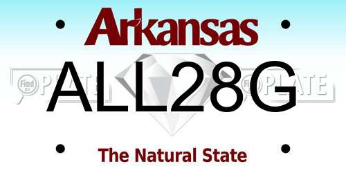 ALL28G Arkansas License Plate