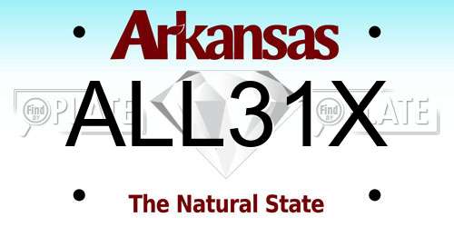 ALL31X Arkansas License Plate