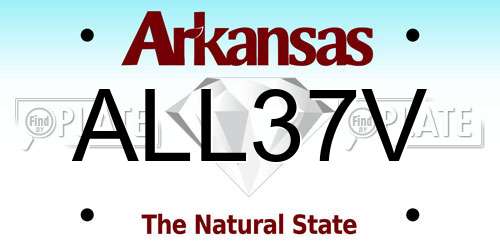 ALL37V Arkansas License Plate