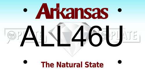 ALL46U Arkansas License Plate