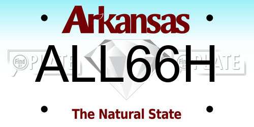 ALL66H Arkansas License Plate