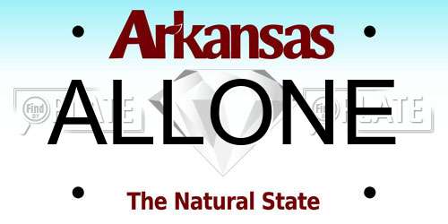 ALLONE Arkansas License Plate