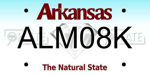 ALM08K Arkansas License Plate