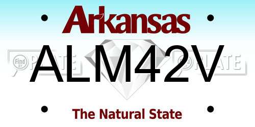 ALM42V Arkansas License Plate