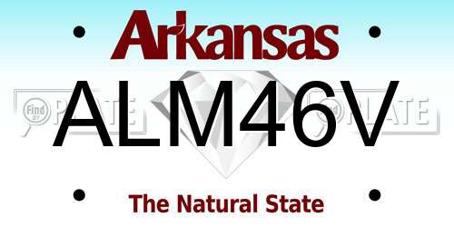 ALM46V Arkansas License Plate