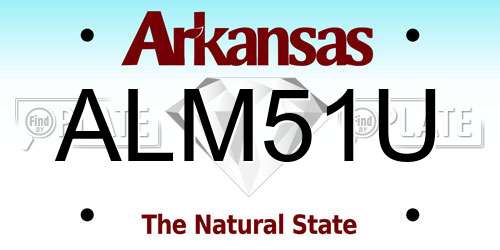 ALM51U Arkansas License Plate