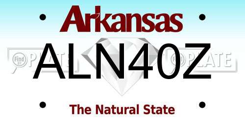 ALN40Z Arkansas License Plate