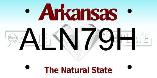 ALN79H Arkansas License Plate