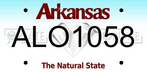 ALO1058 Arkansas License Plate