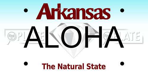 ALOHA Arkansas License Plate
