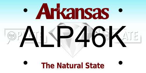 ALP46K Arkansas License Plate