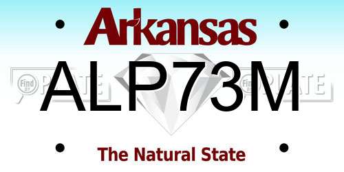 ALP73M Arkansas License Plate
