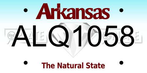 ALQ1058 Arkansas License Plate