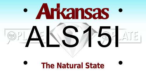 ALS15I Arkansas License Plate