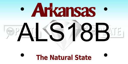 ALS18B Arkansas License Plate
