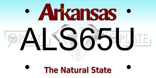 ALS65U Arkansas License Plate