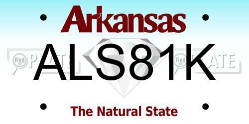 ALS81K Arkansas License Plate