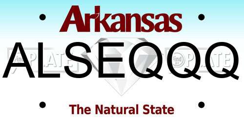 ALSEQQQ Arkansas License Plate