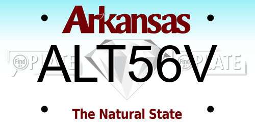 ALT56V Arkansas License Plate
