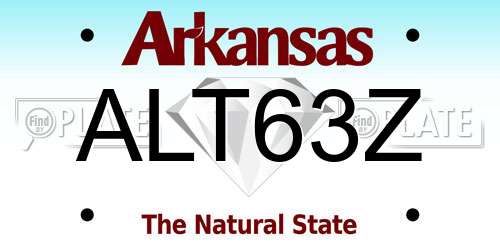 ALT63Z Arkansas License Plate