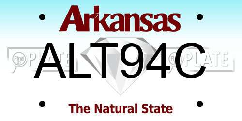 ALT94C Arkansas License Plate