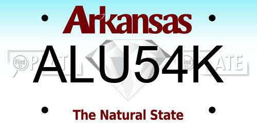ALU54K Arkansas License Plate