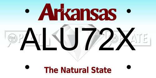ALU72X Arkansas License Plate