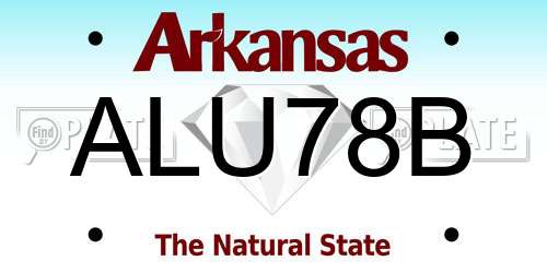 ALU78B Arkansas License Plate