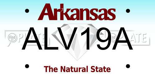ALV19A Arkansas License Plate