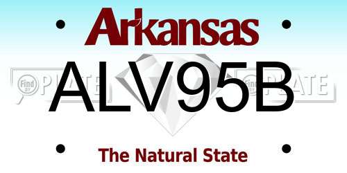 ALV95B Arkansas License Plate
