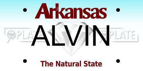 ALVIN Arkansas License Plate