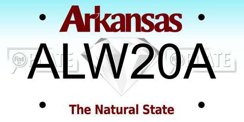 ALW20A Arkansas License Plate
