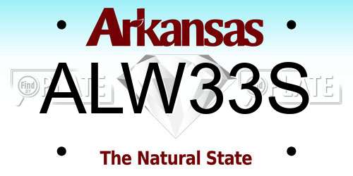 ALW33S Arkansas License Plate