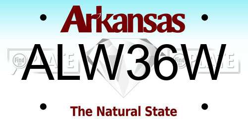 ALW36W Arkansas License Plate