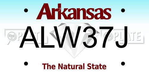 ALW37J Arkansas License Plate
