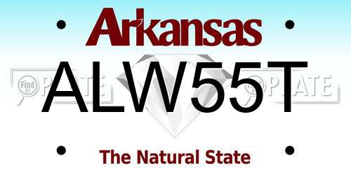 ALW55T Arkansas License Plate